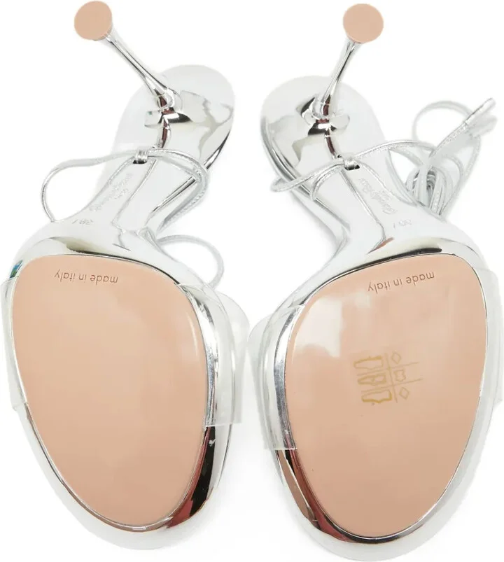 110mm Leather Heeled Sandals - Image 4