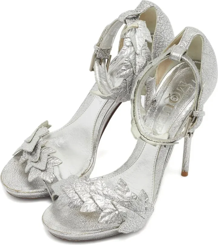 110mm Leather Heeled Sandals - Image 2