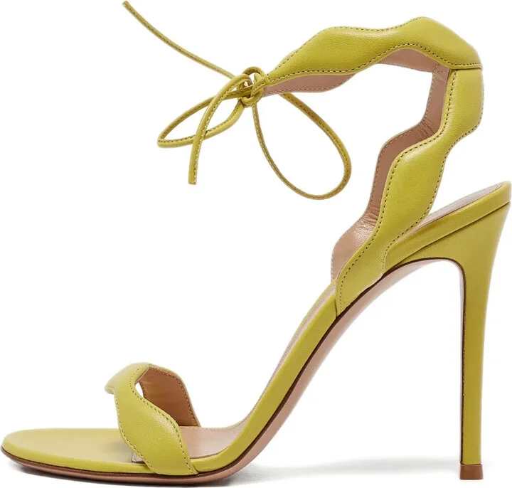 110mm Leather Heeled Sandals
