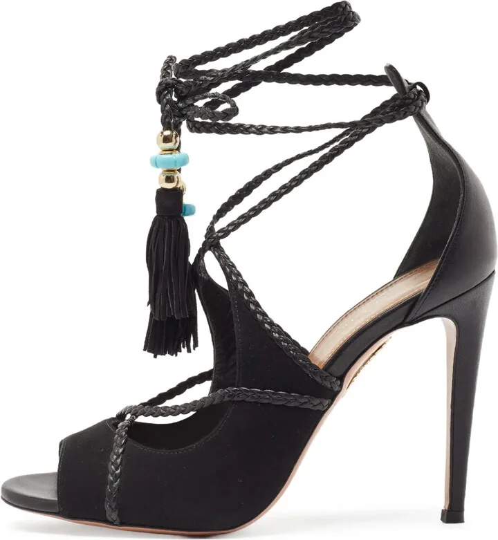 110mm Leather Heeled Sandals