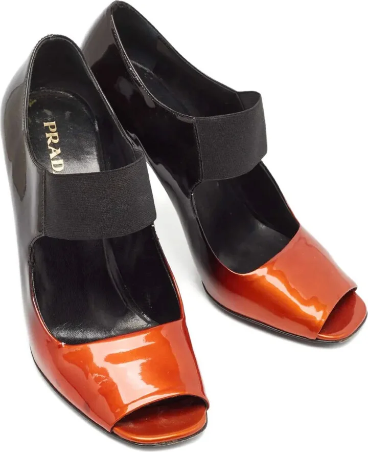 110mm Leather Peep Toe Pumps - Image 2