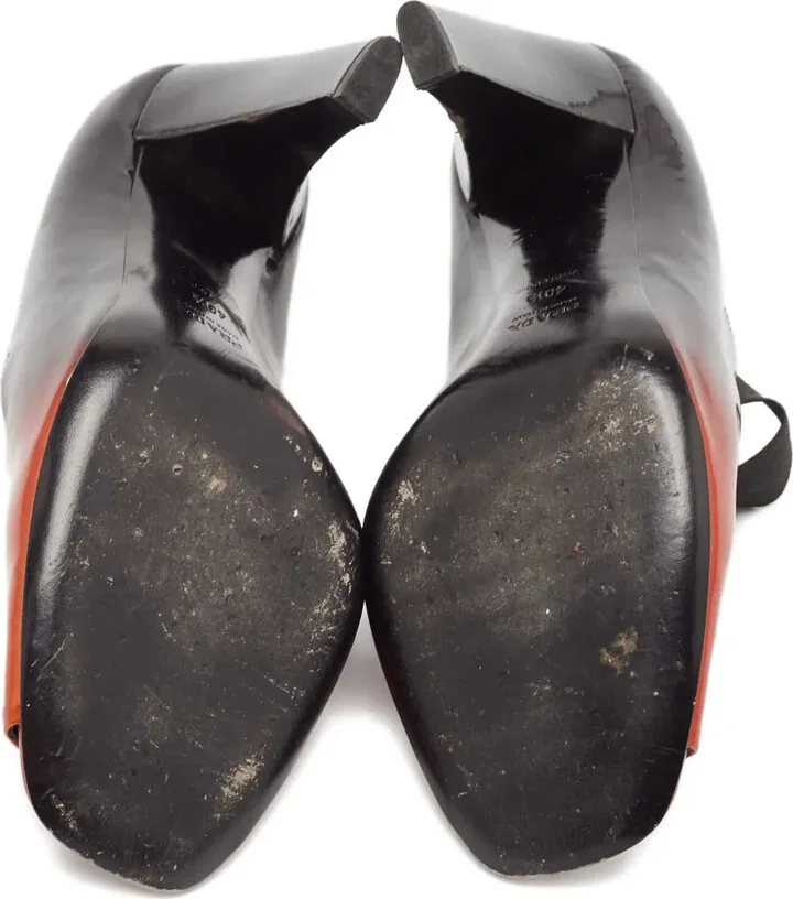 110mm Leather Peep Toe Pumps - Image 4