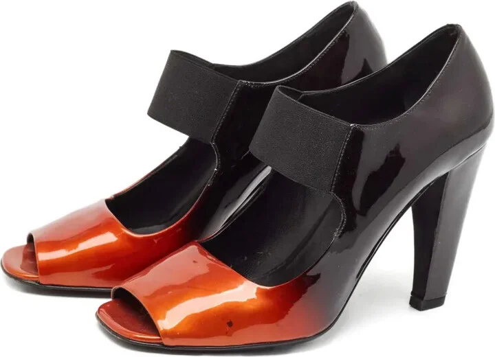 110mm Leather Peep Toe Pumps - Image 5