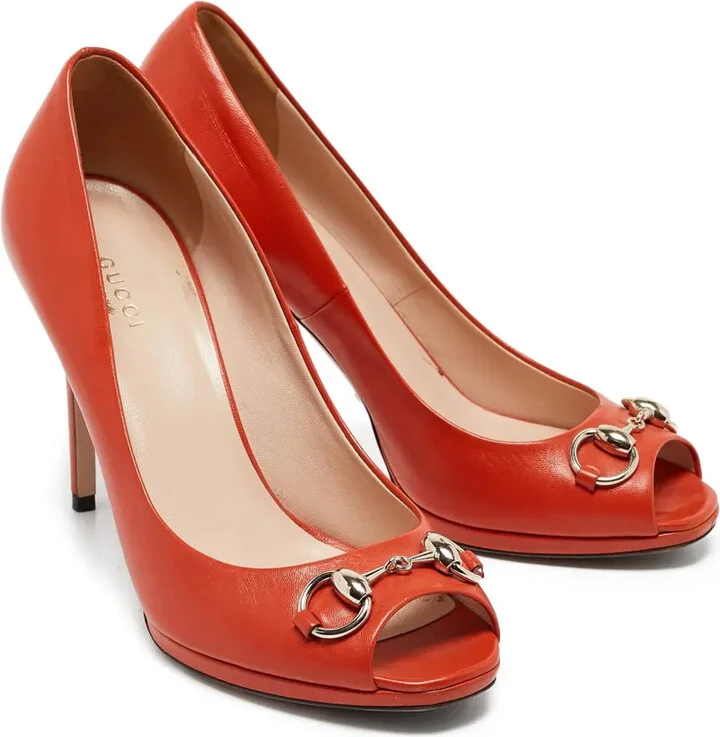 110mm Leather Peep-Toe Pumps - Image 2