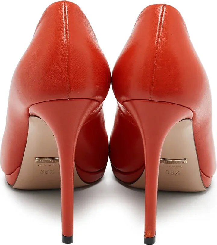 110mm Leather Peep-Toe Pumps - Image 3