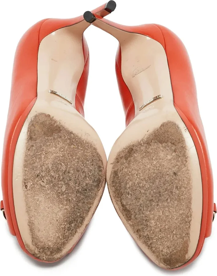 110mm Leather Peep-Toe Pumps - Image 4