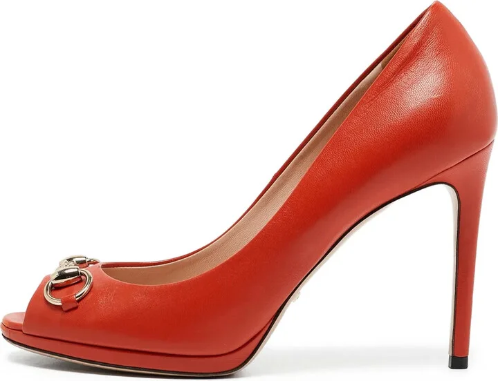 110mm Leather Peep-Toe Pumps