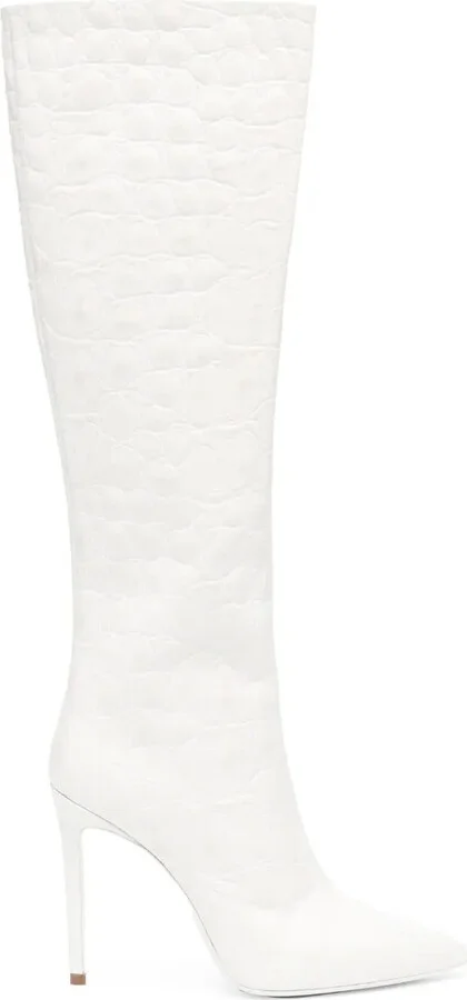 110mm Leather Stiletto Boots