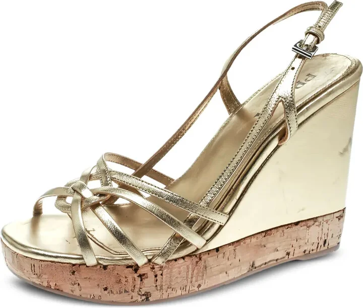 110mm Leather Wedge Sandals - Image 2