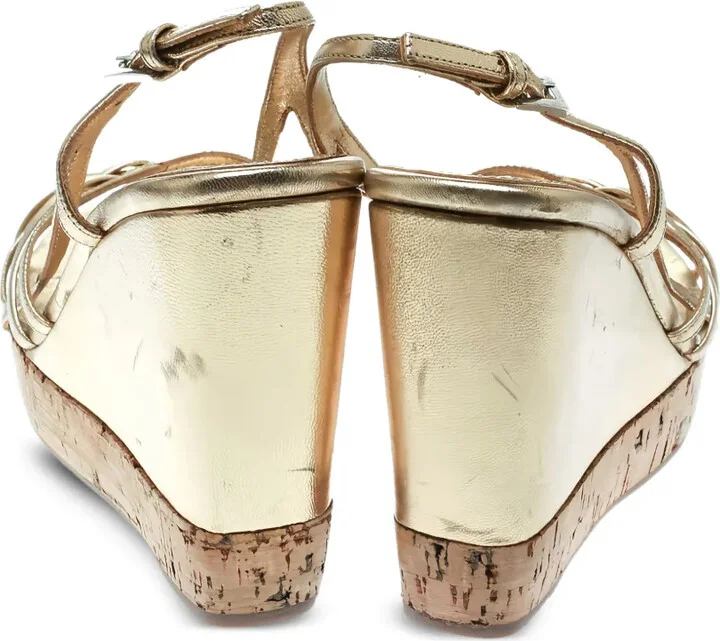 110mm Leather Wedge Sandals - Image 3
