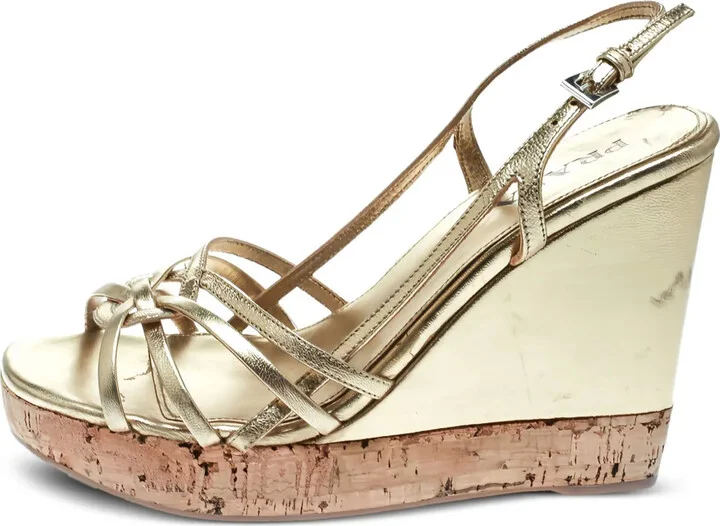 110mm Leather Wedge Sandals