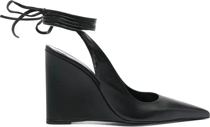 110mm Leather Wedge Sandals