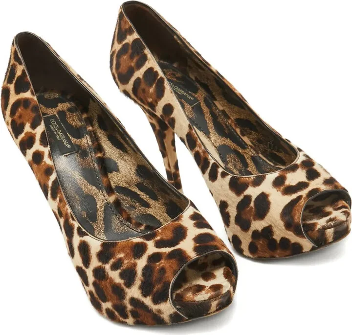 110mm Leopard-Print Peep-Toe Pumps - Image 2