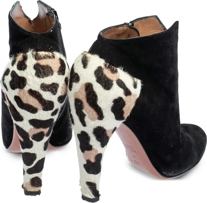 110mm Leopard-Print Suede Booties - Image 3