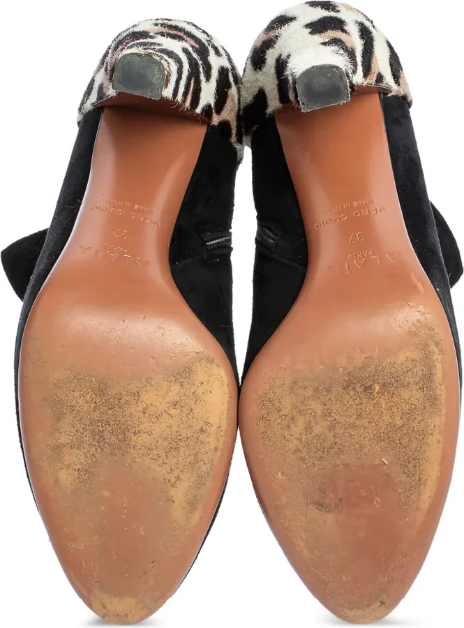 110mm Leopard-Print Suede Booties - Image 4