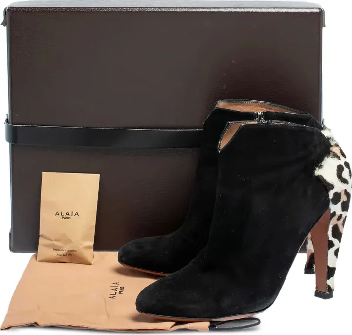 110mm Leopard-Print Suede Booties - Image 5