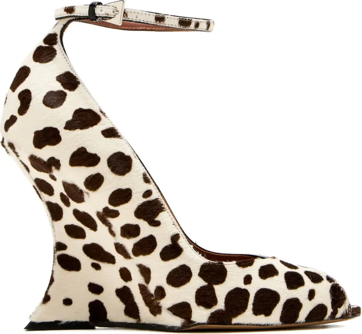 110mm Leopard-Print Wedge Pumps