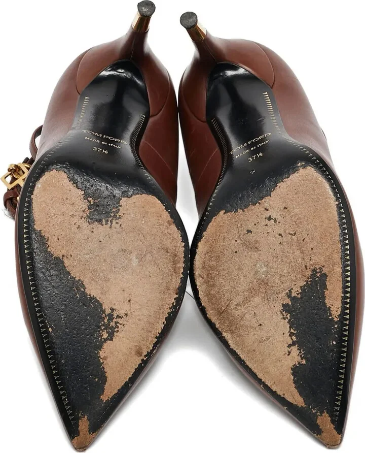 110mm Lock-Detail Leather Pumps - Image 4