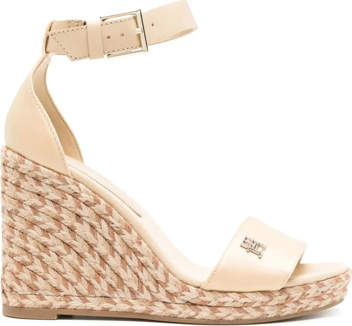 110mm Logo-Plaque Wedge Espadrilles