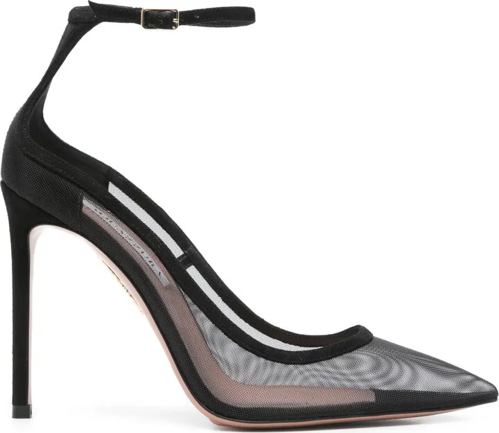 110mm Love Affair ankle-strap mesh pumps