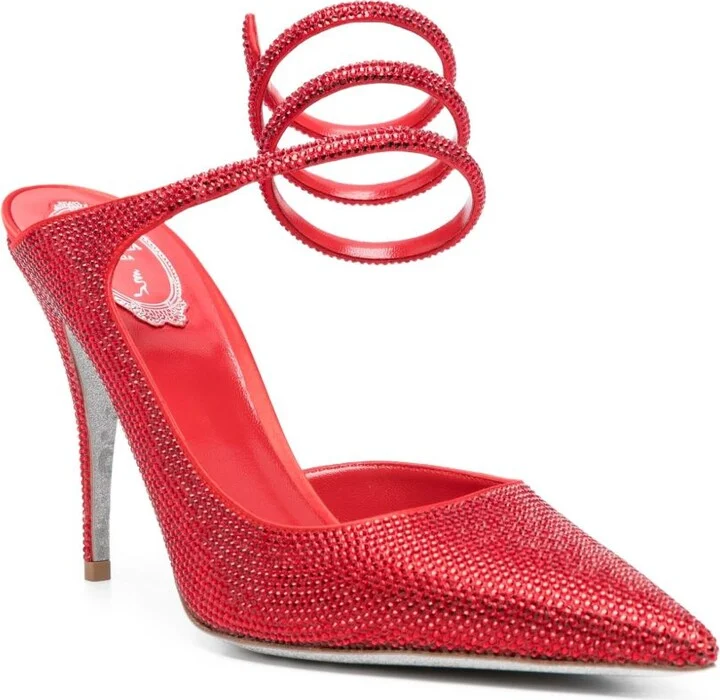 110mm Margot Crystal-Embellished Spiral-Strap Pumps - Image 2