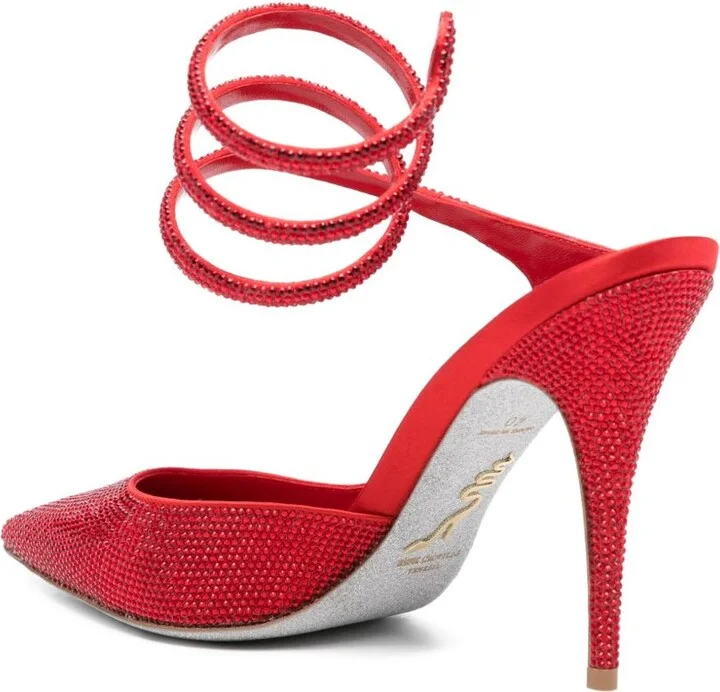 110mm Margot Crystal-Embellished Spiral-Strap Pumps - Image 3