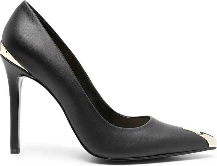 110mm Metal-Toecap Leather Pumps