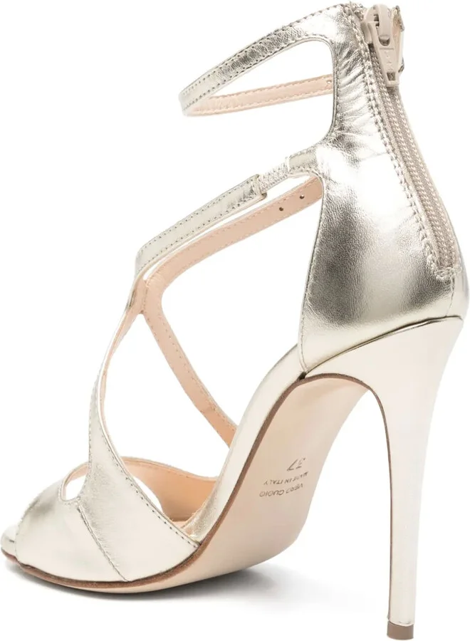 110mm Metallic-Finish Leather Sandals - Image 3