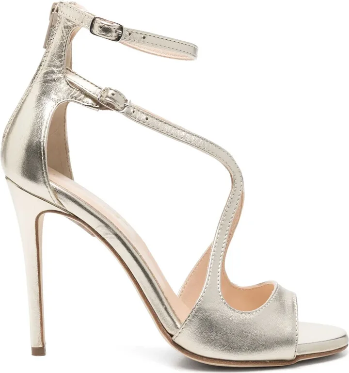 110mm Metallic-Finish Leather Sandals
