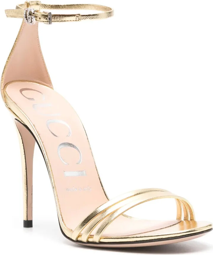 110mm Metallic Leather Sandals - Image 2