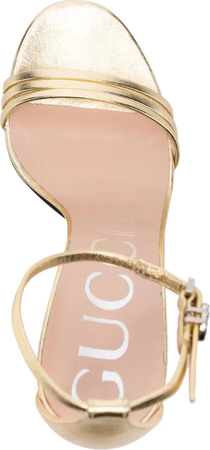 110mm Metallic Leather Sandals - Image 4