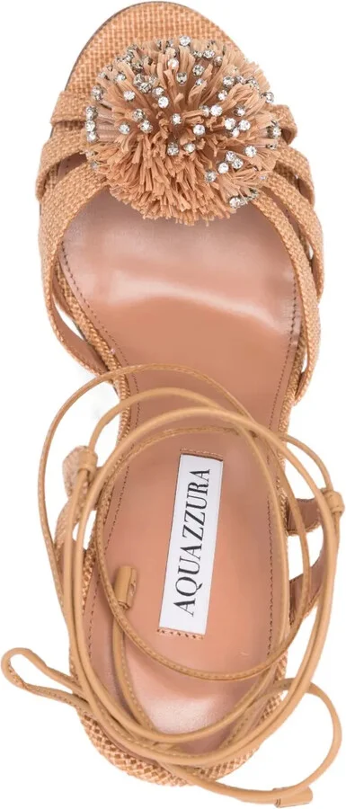 110mm Movida crystal-embellished pom-pom sandals - Image 4