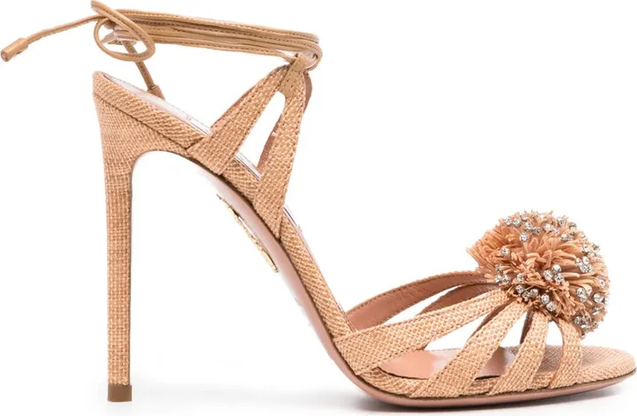 110mm Movida crystal-embellished pom-pom sandals