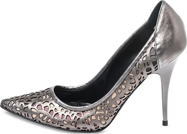 110mm Nova Check heeled pumps