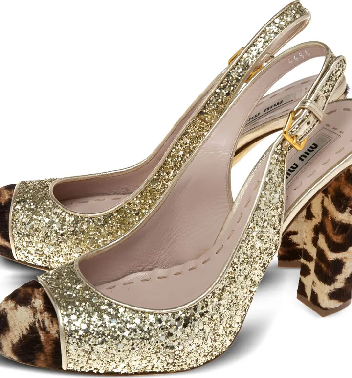 110mm Panelled Slingback Pumps - Image 3