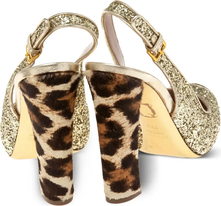 110mm Panelled Slingback Pumps - Image 4