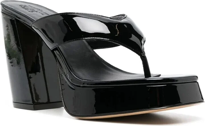 110mm Patent-Leather Platform Sandals - Image 2