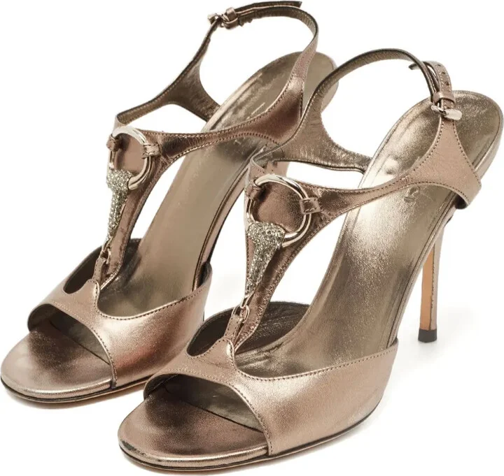 110mm patent-leather T-strap sandals - Image 2