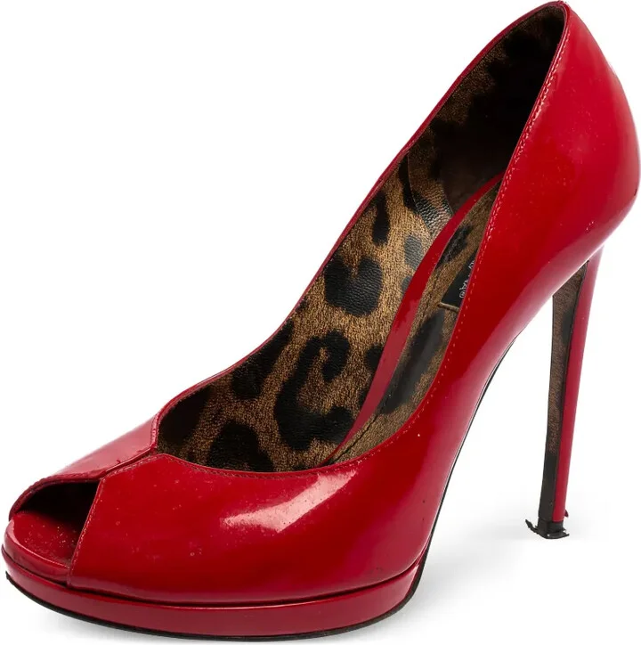 110mm Patent Peep-Toe Heels - Image 2