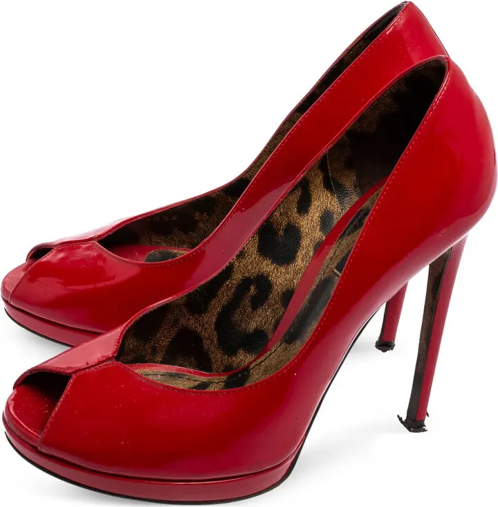 110mm Patent Peep-Toe Heels - Image 3