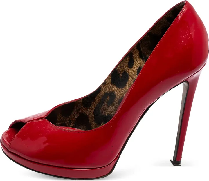 110mm Patent Peep-Toe Heels