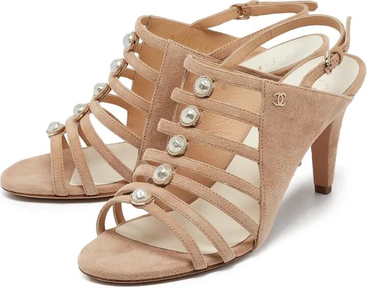 110mm Pearl-Embellished Heeled Sandals - Image 3