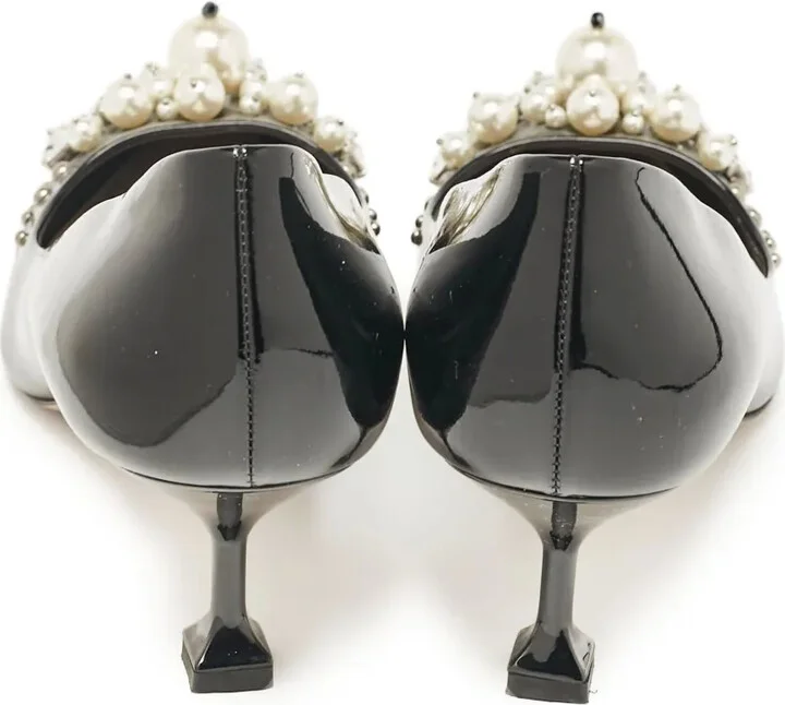 110mm Pearl-Embellished Pointed-Toe Pumps - Image 3