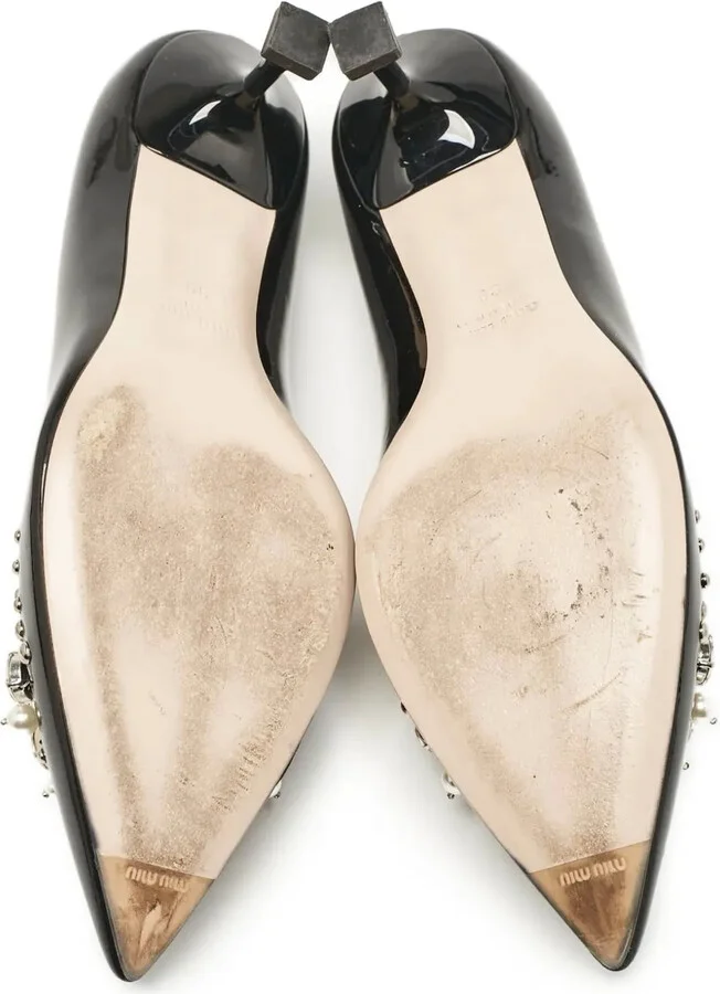 110mm Pearl-Embellished Pointed-Toe Pumps - Image 4