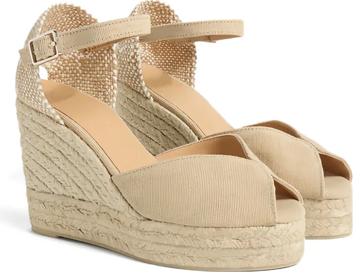 110mm Peep-Toe Wedge Espadrilles - Image 2