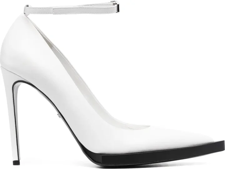 110mm Pointed Leather Pumps