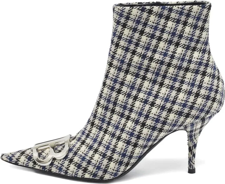 110mm Pointed-Toe Checked Boots