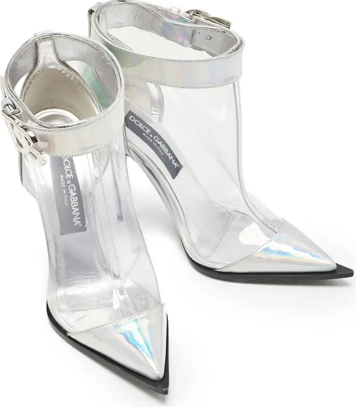 110mm Pointed-Toe Clear Ankle Boots - Image 5