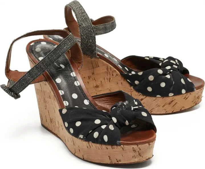 110mm Polka-Dot Wedge Sandals - Image 2