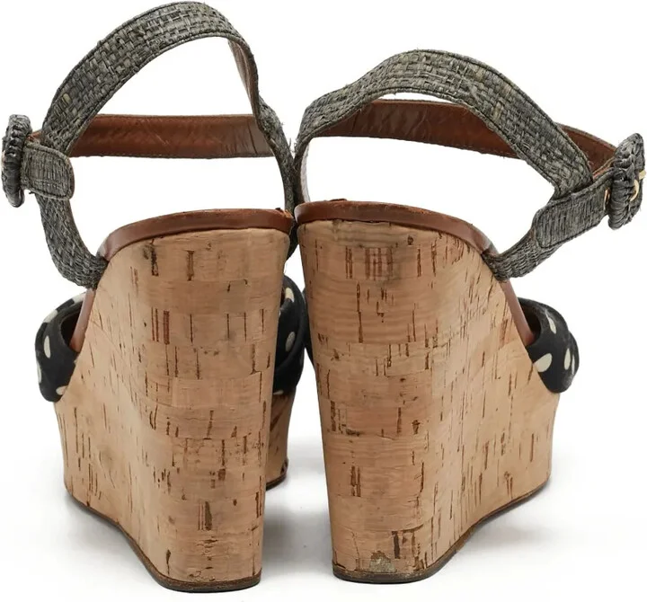110mm Polka-Dot Wedge Sandals - Image 3